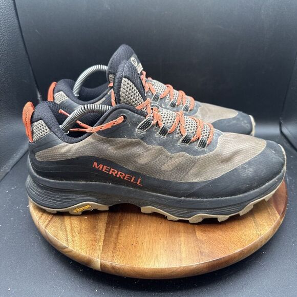 Merrell Moab Speed Mens Size 11 Trail Running Shoes Black Brown Vibram Hiking